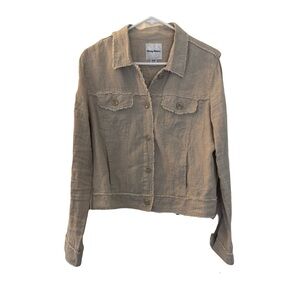 Tommy Bahama Women's 100% Linen Button Up Jacket, Beige, Size M